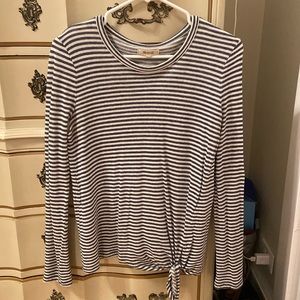 Madewell blue striped long sleeve shirt